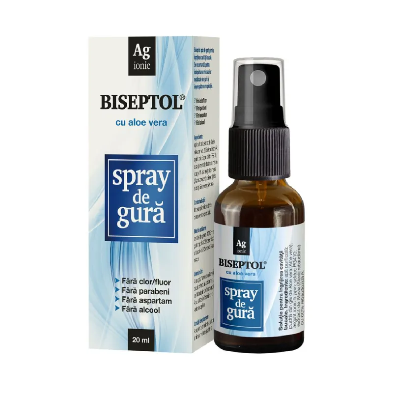 BiSeptol Spray de Gura cu Aloe Vera, 20 ml, Dacia Plant Popular