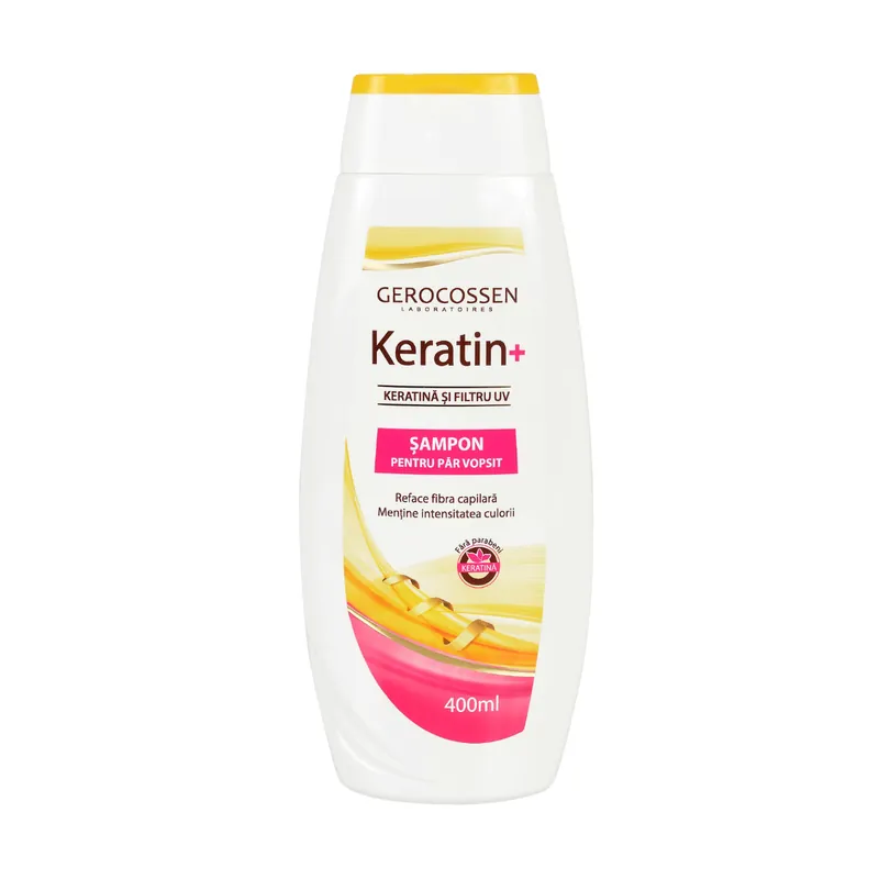 Sampon pentru par vopsit Keratin+, 400ml, Gerocossen Preferatul clienților