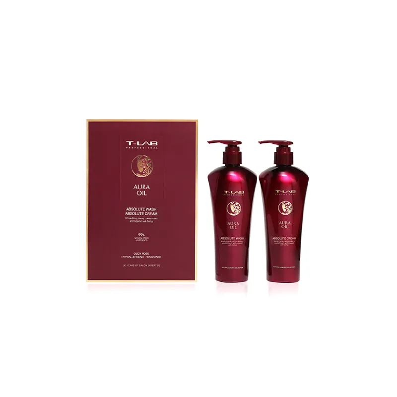 Livrare expres Set Professional Duo Sampon si Tratament Aura Oil, 600 ml, T-LAB