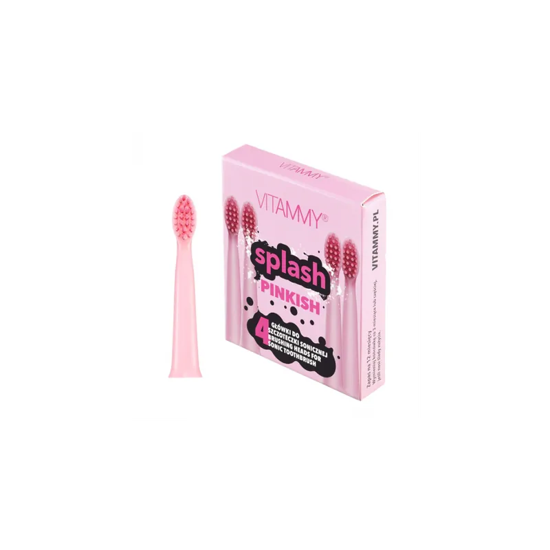 Set 4 rezerve periuta de dinti VITAMMY Splash, Roz Expediere rapidă