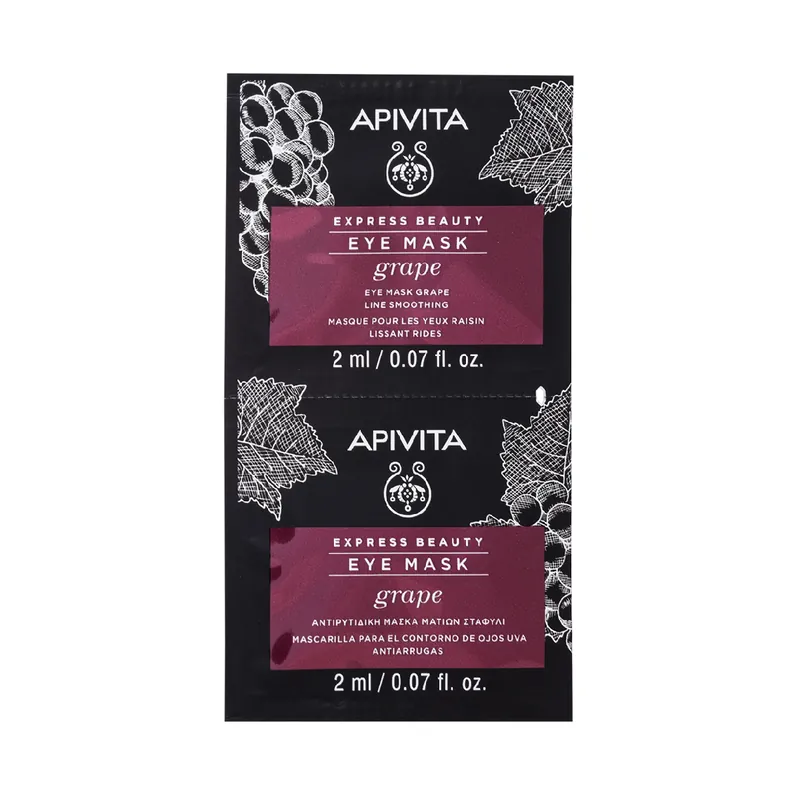 Masca de ochi antirid cu extract de struguri, 2*2 ml, Apivita Bestseller