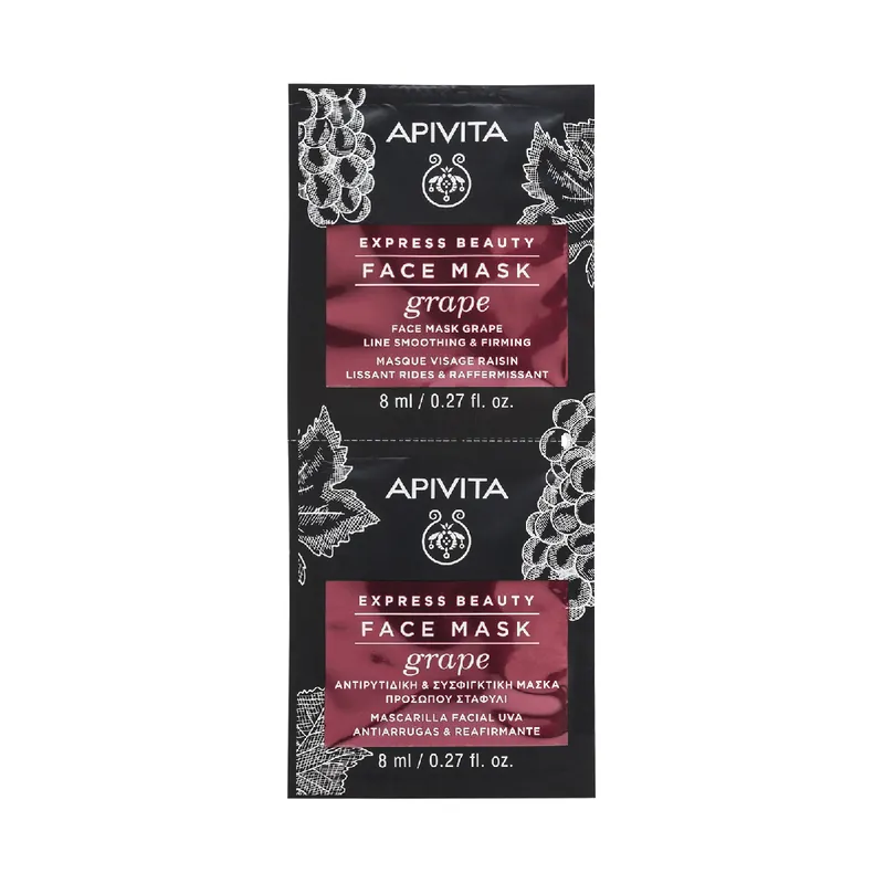 Masca de fata antirid cu extract de struguri, 2*8 ml, Apivita Lichidare de stoc