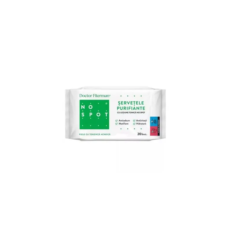 Chilipir Servetele purifiante No Spot, 20 bucati, Dr Fiterman