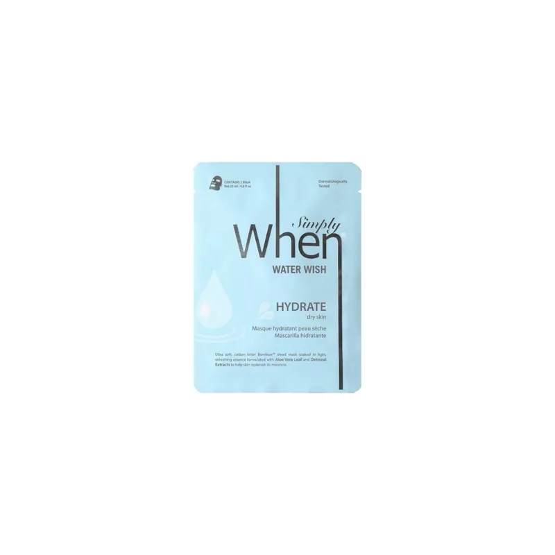 Plată sigură Masca faciala cu acid hialuronic si aloe vera, Water Wish, 23ml, Simply When