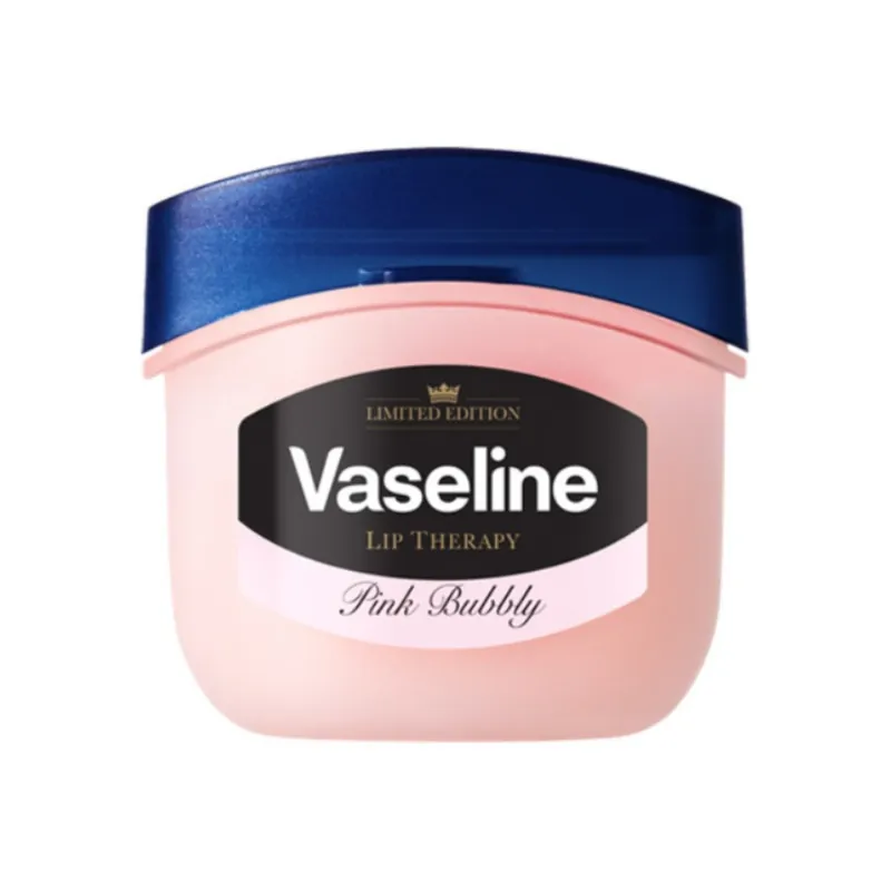 Noutate Vaseline Lip Therapy Pink Bubbly Mini, balsam de buze hidratant cu luciu roz 7 g