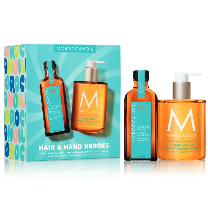Ofertă de sezon Set par si maini Moroccanoil Summer Kit Original Hand & Hair Heroes 100ml+360ml