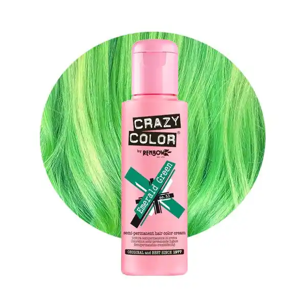 Crazy Color - Crema nuantatoare semi permanenta no.53 Emerald Green 100ml Cel mai vândut