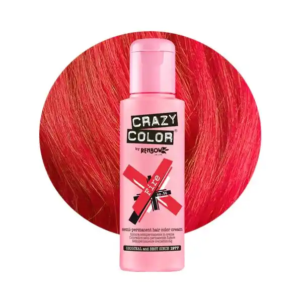 Crazy Color - Crema nuantatoare semi permanenta no.56 Fire 100ml Retur ușor