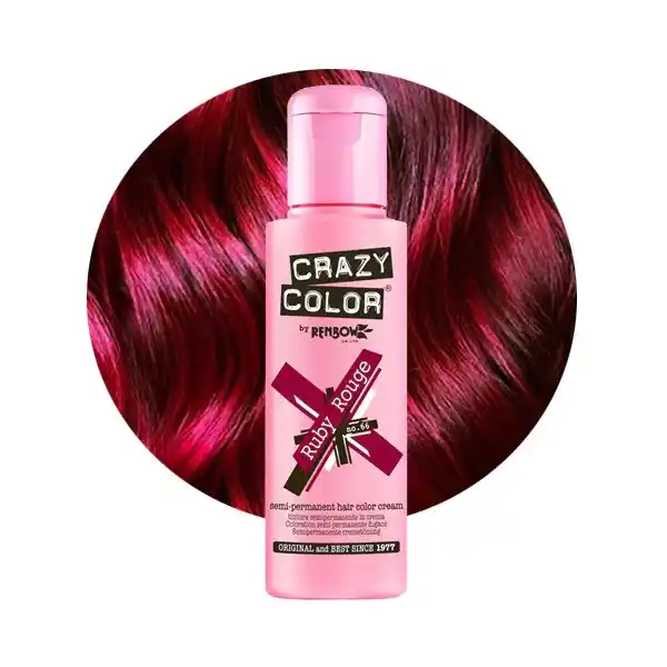 Crazy Color - Crema nuantatoare semi permanenta no.66 Ruby Rouge 100ml Preț redus