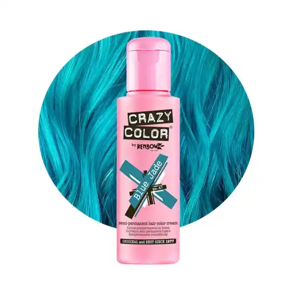 Crazy Color - Crema nuantatoare semi permanenta no.67 Blue Jade 100ml Ieftin