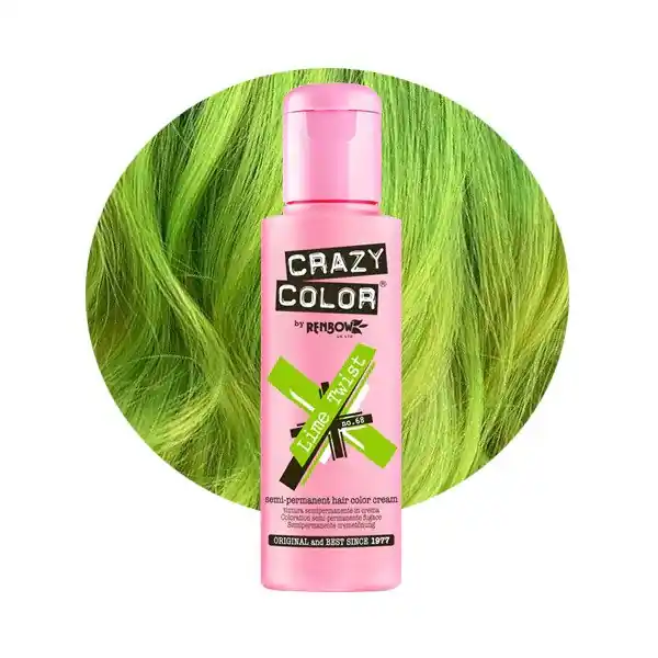 Crazy Color - Crema nuantatore semi permanenta no.68 Lime Twist 100ml Cumpără acum