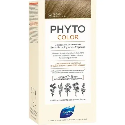 Vopsea de păr, Phyto, PhytoColor 9, blond deschis Reducere specială