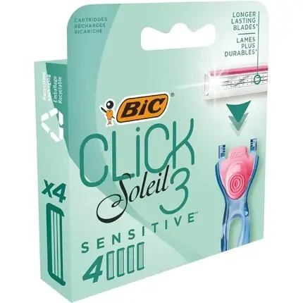 Lamă de ras, Bic, Click 3 Soleil Sensitive, 4 bucăți Lichidare de stoc