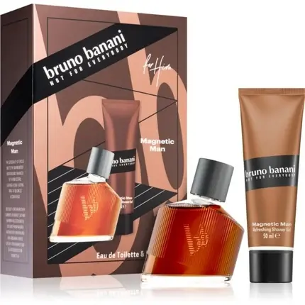 Calitate înaltă Set cadou parfum, Bruno Banani, Magnetic Man, EDT 30 ml, Gel de duș 50 ml