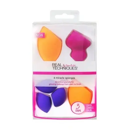 Set bureți machiaj, Real Techniques, 6 bucăți Livrare rapidă