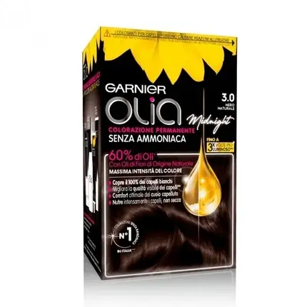 Vopsea de păr Garnier Olia, Negru Natural, fără amoniac Disponibil imediat