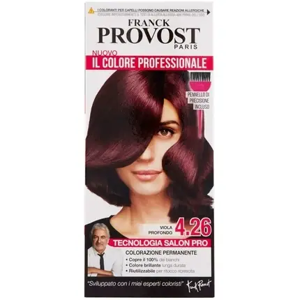 Vopsea permanentă păr, Franck Provost, 4.26 Violet Intens Retur ușor