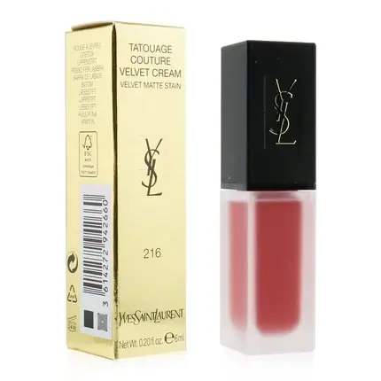 Cel mai vândut Ruj, Yves Saint Laurent, Tatouage Couture Velvet Cream, 216 Nude Emblem