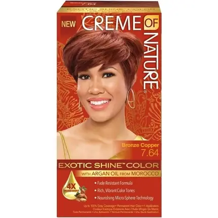 Reducere extra Vopsea de păr, Creme Of Nature, Exotic Shine Gel, bronz