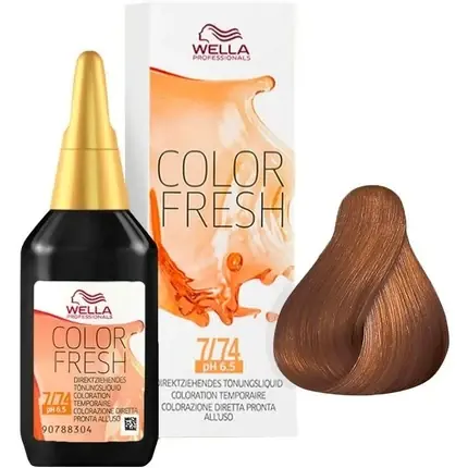 Plată sigură Vopsea păr, Wella, semi-permanentă, blond mediu-roșcat, 75ml