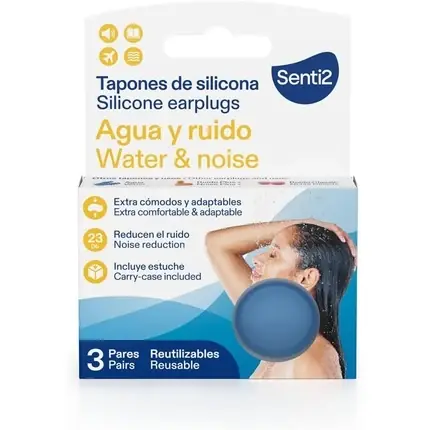 Retur ușor Dopuri de urechi Senti2, silicon, set 6 buc, transparent