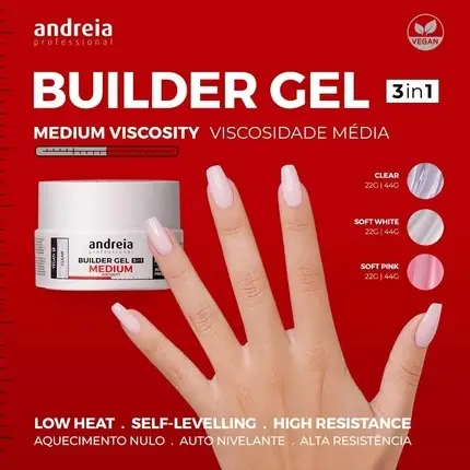 Gel constructie unghii, Andreia, 3-in-1, alb Comandă acum