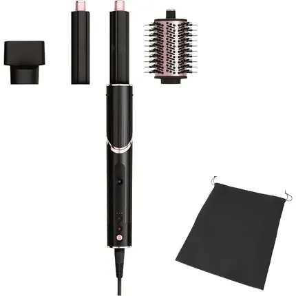 Cel mai vândut Styler de păr, Shark FlexStyle, 3 în 1, negru aur roz