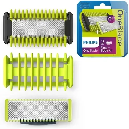 Kit accesorii ras, Philips, OneBlade Face and Body, verde Plată securizată