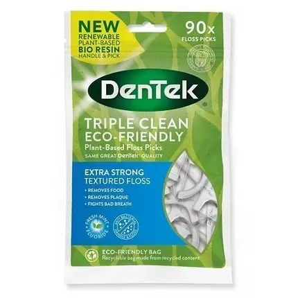 Dental Floss, DenTek, Eco Triple Clean, alb Chilipir
