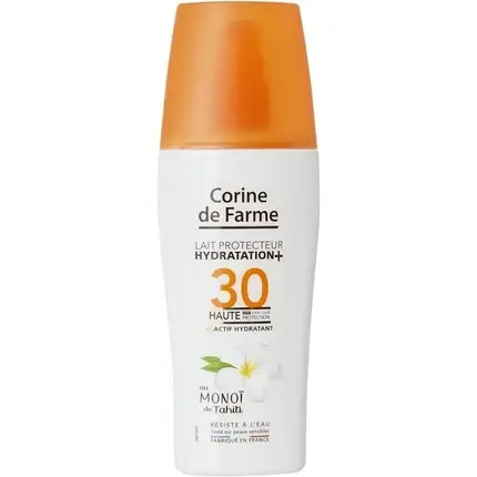 Noutate Spray protecție solară Corine de Farme Hydratation SPF30, 150ml, alb-portocaliu
