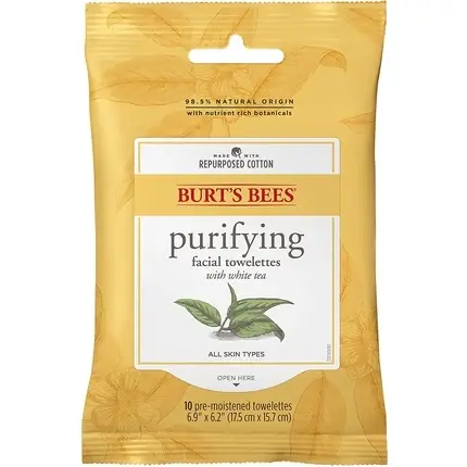 Noutate Servetele demachiante, Burt‘s Bees, alb, ceai alb