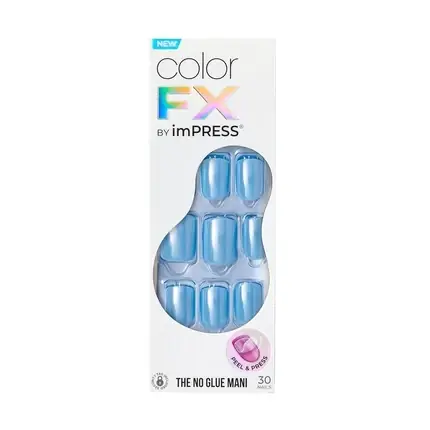 Chilipir Unghii False Impress Color FX Albastru Squoval