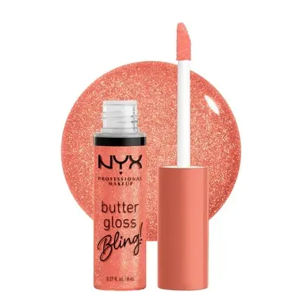 Calitate înaltă Lip Gloss NYX Butter Gloss Bling, vegan, portocaliu