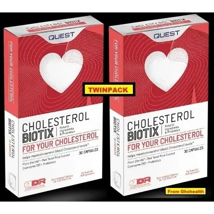 Supliment Quest Cholesterol Biotix, 60 Capsule, Alb-Rosu Reducere extra