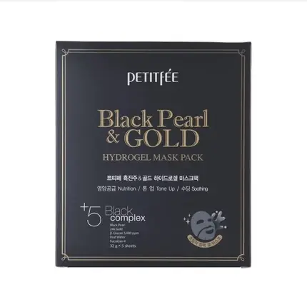 Ofertă de sezon Masca Hidrogel Petitfee Black Pearl si Aur, Negru