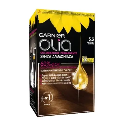 Vopsea Păr Garnier Olia, Castaniu Auriu 5.3, Fără Amoniac Ofertă specială