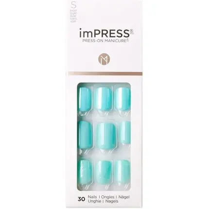 Unghii False, Kiss, imPRESS Rain Check, scurte, turcoaz Bestseller