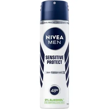 Ofertă limitată Deodorant spray, Nivea, Men Sensitive Protect, alb, 150ml