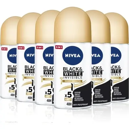 Deodorant, Nivea Black & White, Silky Smooth, 50ml Ofertă exclusivă