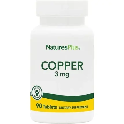 Ofertă limitată Supliment Minerale, NaturesPlus, Copper, 3mg, 90 Tablete