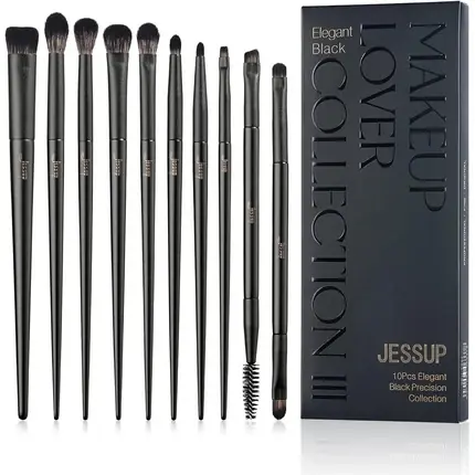 Pensule machiaj, Jessup, 10 buc, negru elegant Mai ieftin