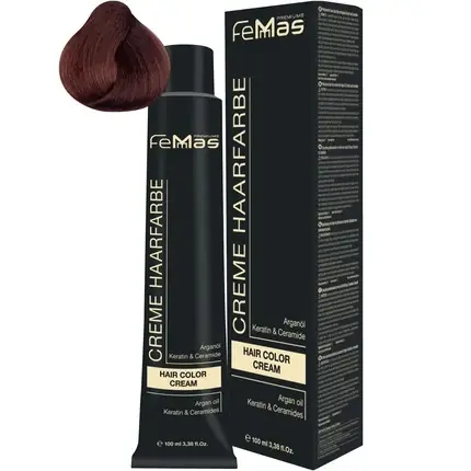 Vopsea de păr, Femmas, cremă cu argan, șaten închis cupru Expediere rapidă