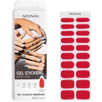 Sticker unghii, Néonail, UV Gel, roșu Plată sigură