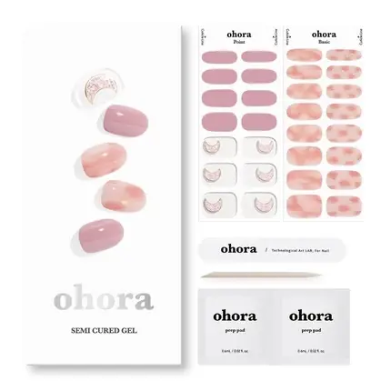 Discount Strips unghii gel, Ohora, model Rose Moon, roz