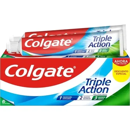Pastă de dinți Colgate Triple Action 75ml Pachet 2 bucăți Promoție