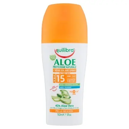 Ofertă de sezon Cremă solară spray, Equilibra, Aloe, SPF15, 150ml