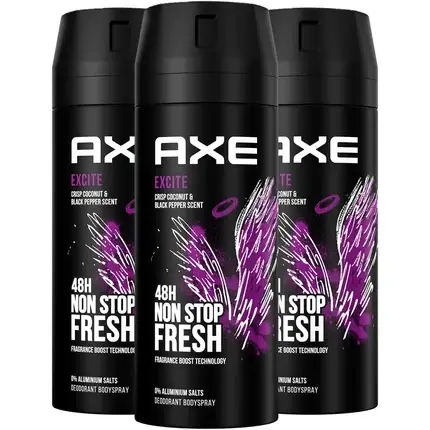 Spray deodorant, Axe, Excite, 50ml, negru Cumpără online