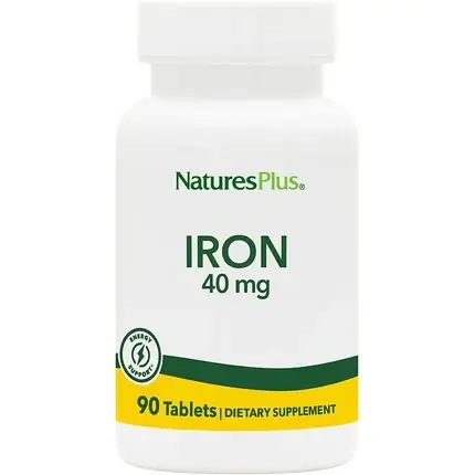 Reducere specială Supliment Fier Nature‘s Plus 40mg, 90 Tablete Vegetariene, Alb