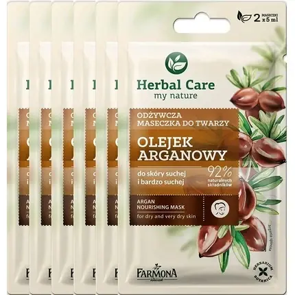 Mască față, Farmona, Herbal Care Argan, pachet 2x5ml, bej Plată sigură