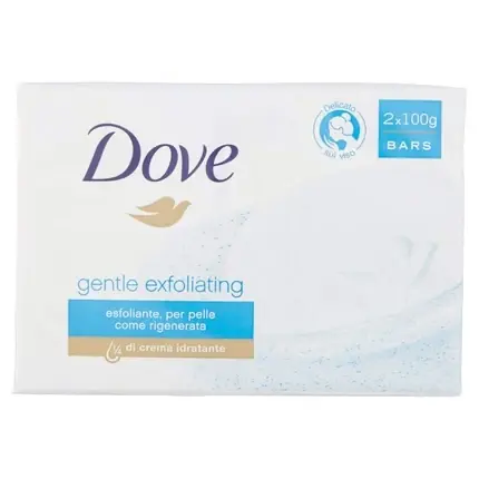 Premium Săpun exfoliant, Dove, Gentle, alb, 2x100g